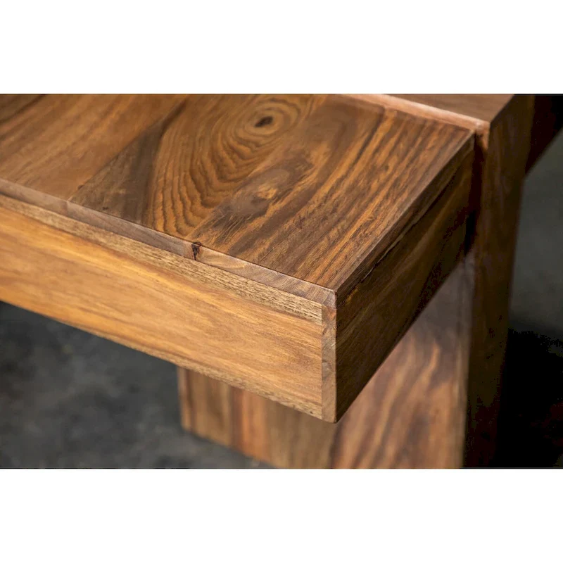 Kuboloa Natural Sheesham Wooden Square Coffee Table