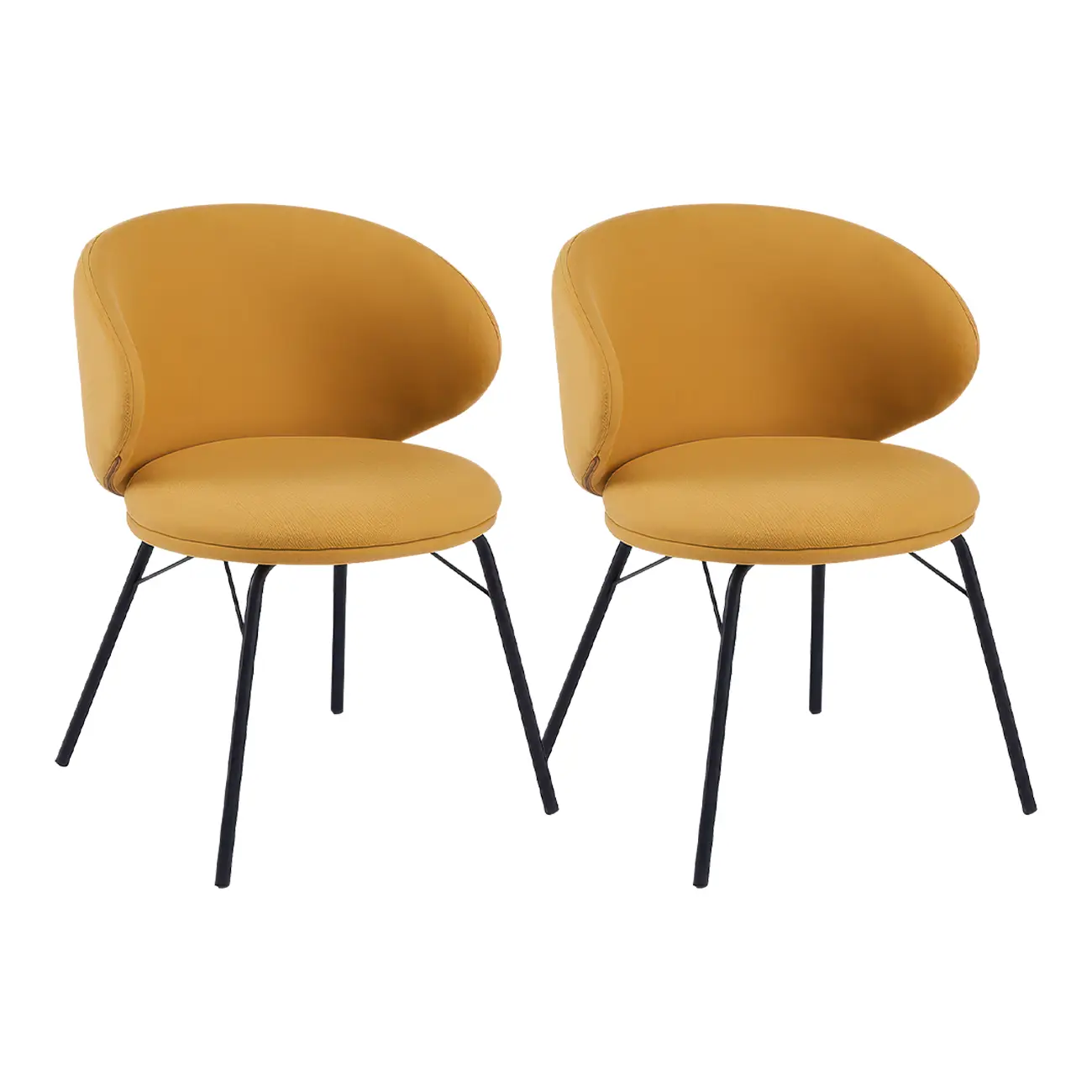 Modern Leathaire Upholstered Metal Leg Dining Chair