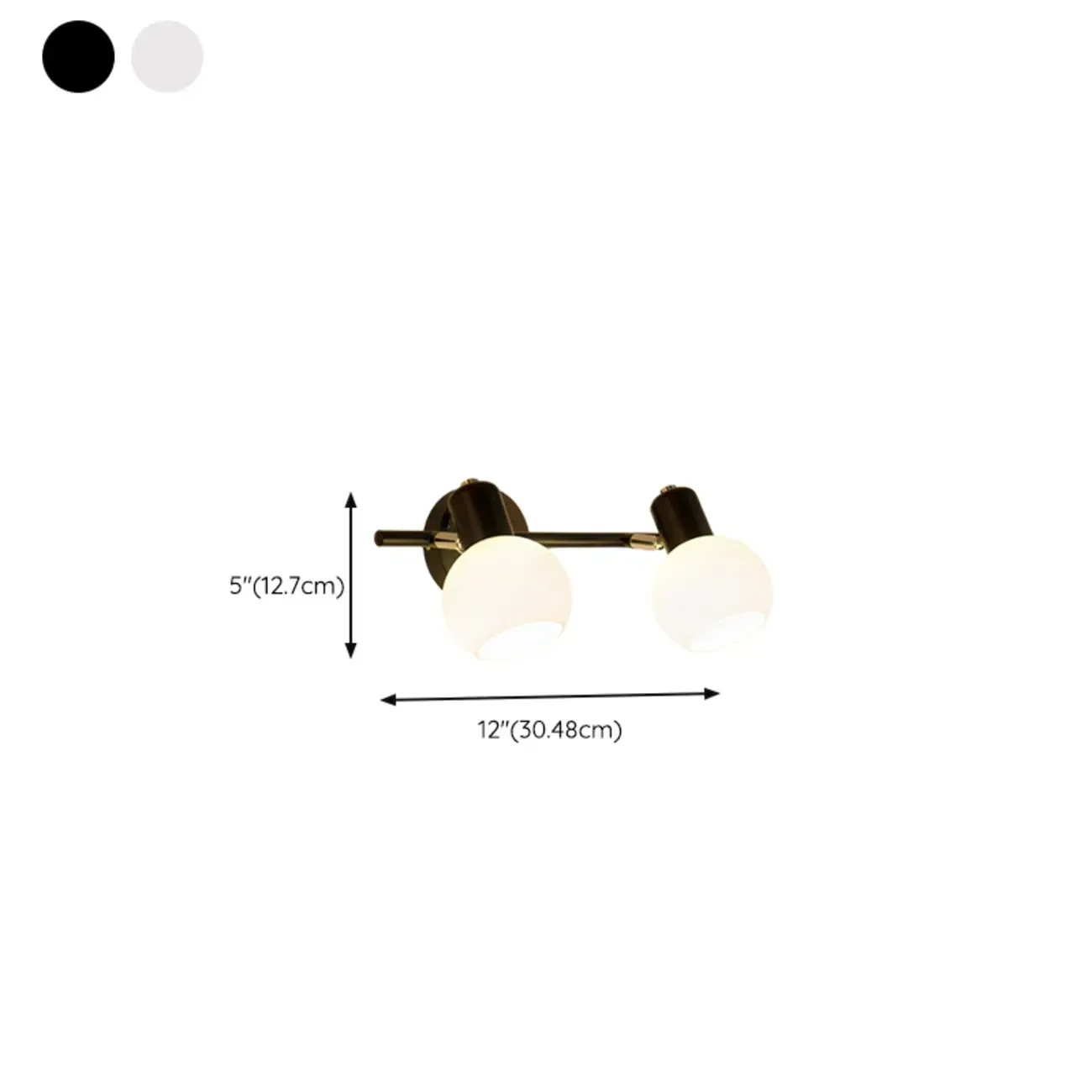 Modern Metal Black Glass Dome Bathroom Vanity Light