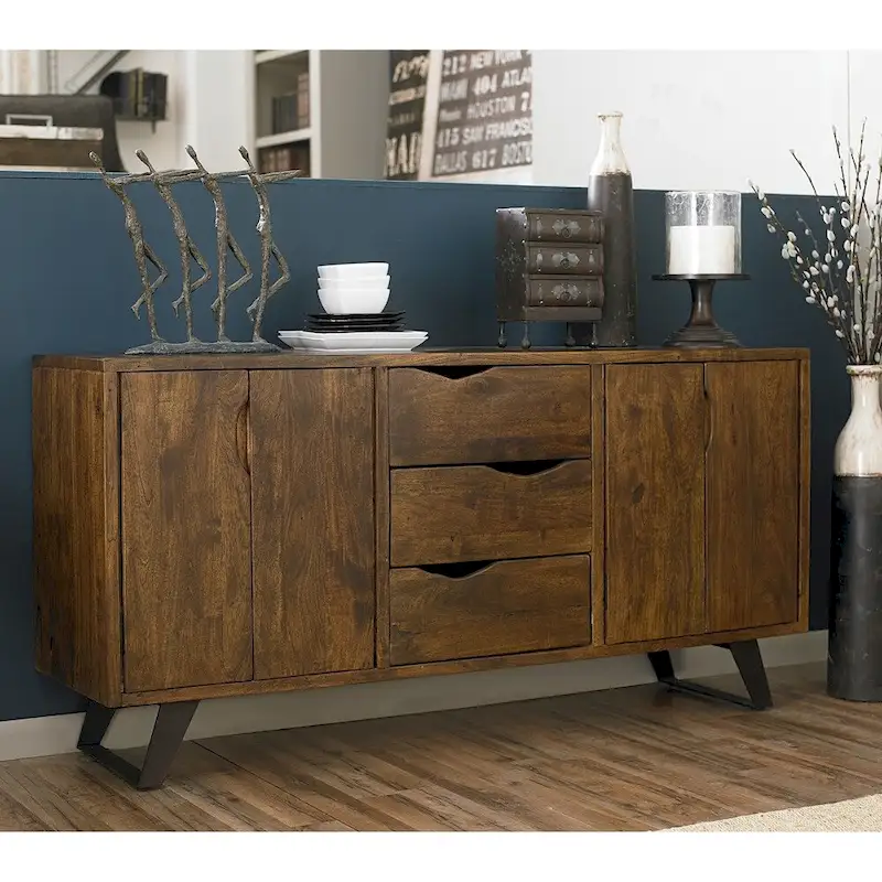 Nottingham 68-Inch Acacia Wood Sideboard in Walnut Finish