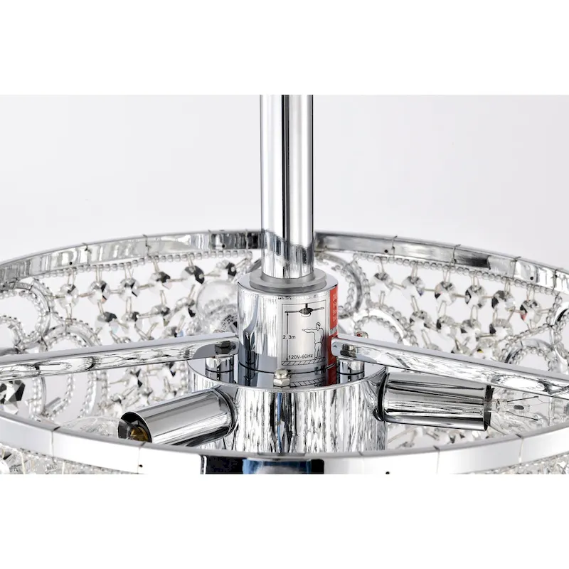 Ralph 15 Inch Chrome Polish Crystal Fandelier - N/A