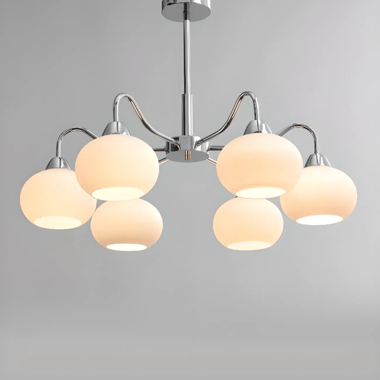 Modern Glass Chandelier with Globe Shade for Living Room