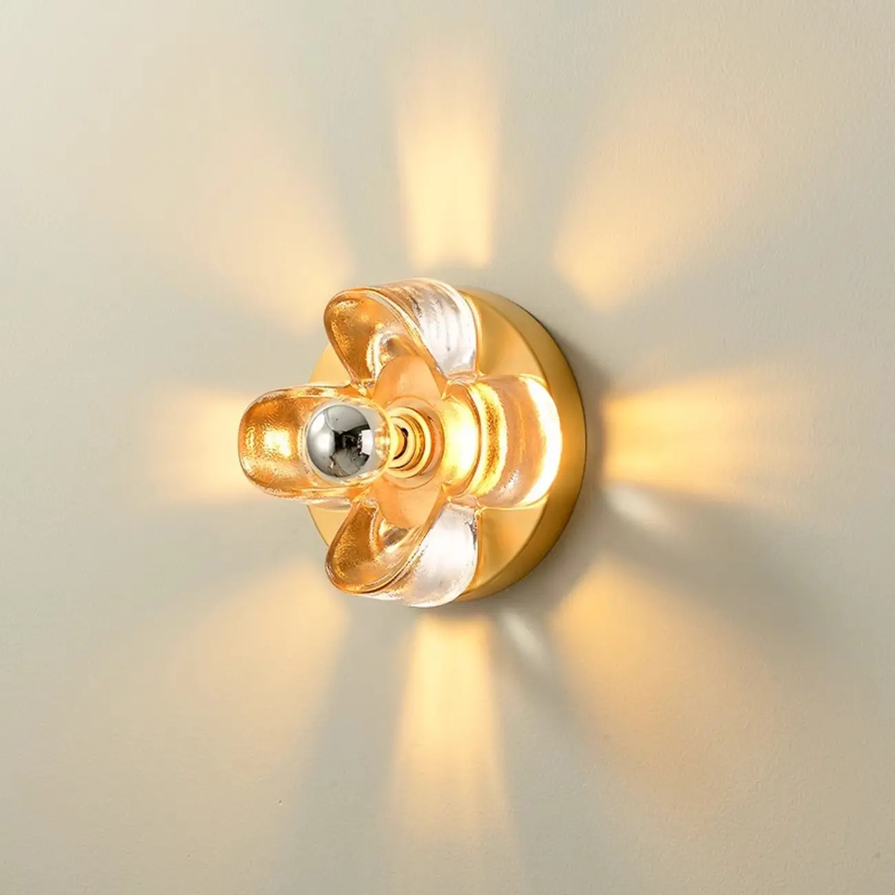 Modern Elegant Glass LED Vanity Light with Flower Design