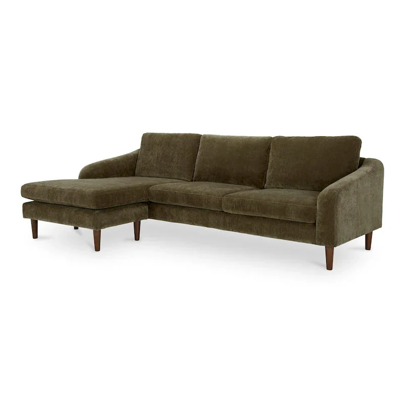 NADAAL STUDIOS Drew, Sectional with Reversible Chaise, Dark Brown - 98 X 59.2 X 33.5