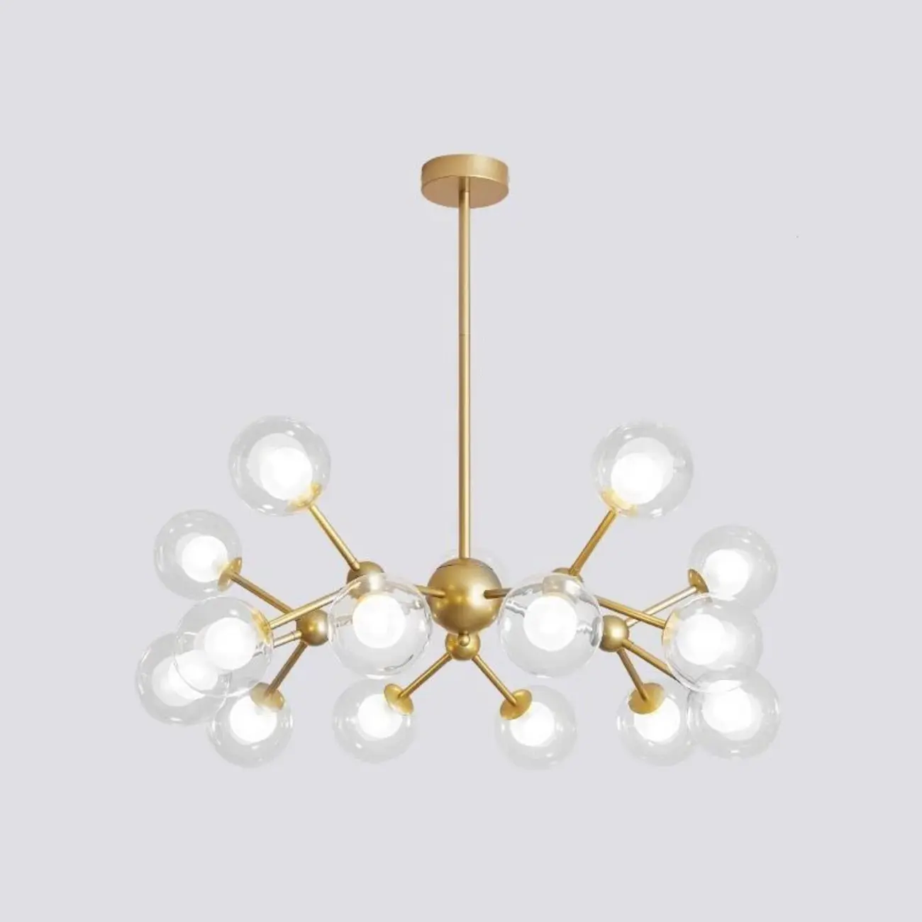 Modern Glass Globes LED Chandelier with Sputnik Design