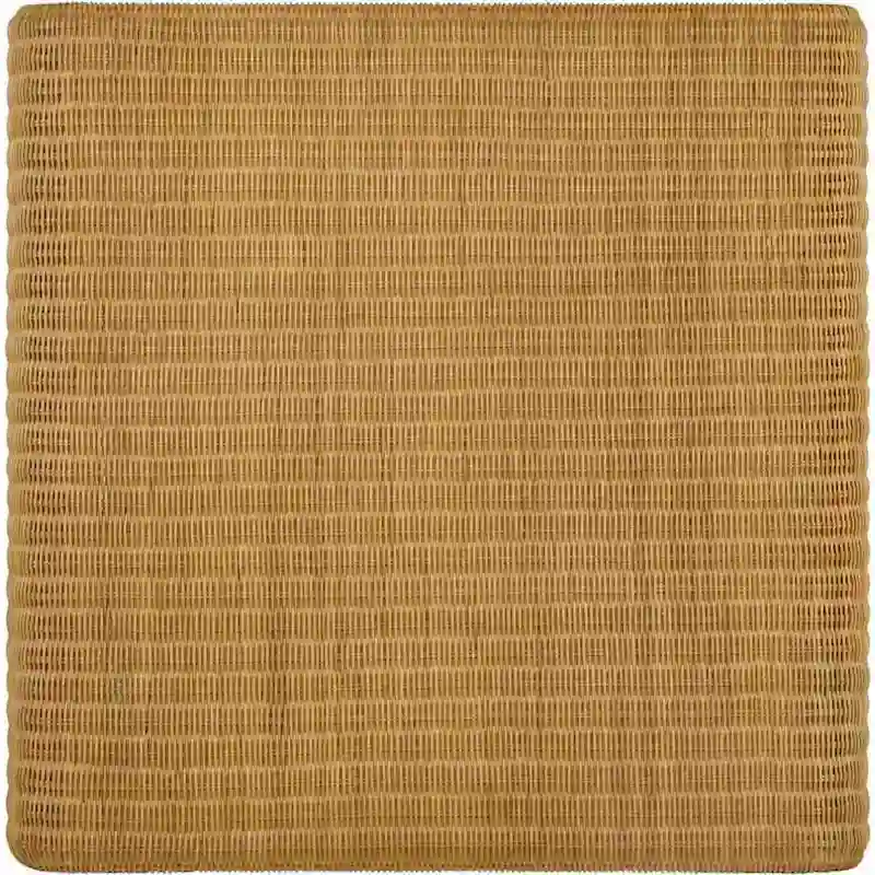 36 Inch Square Rattan Coffee Table, Waterfall Edges, Natural Textured Brown