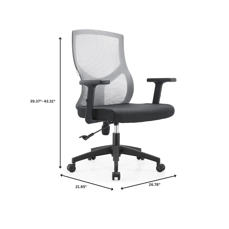 Glen Mid-Back Office Chair with Adjustable Height, Swivel and Tilt by LeisureMod
