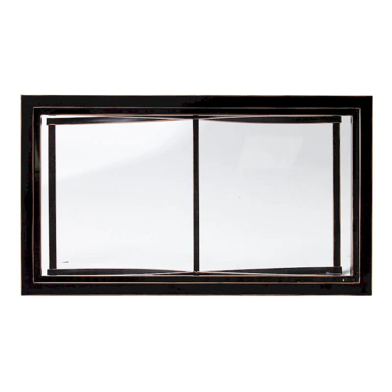 SEI Furniture Bugleweed Black/Copper Distressed Metal and Tempered Glass Glam Coffee Table