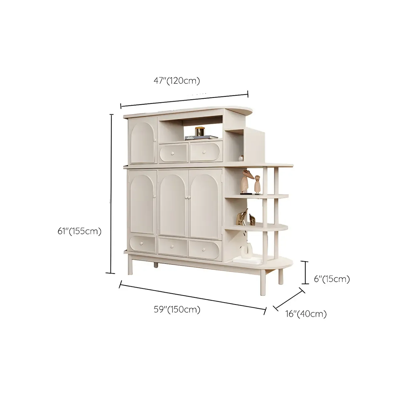 Modern White Wooden Multi-functional Utility Living Room Cabinet