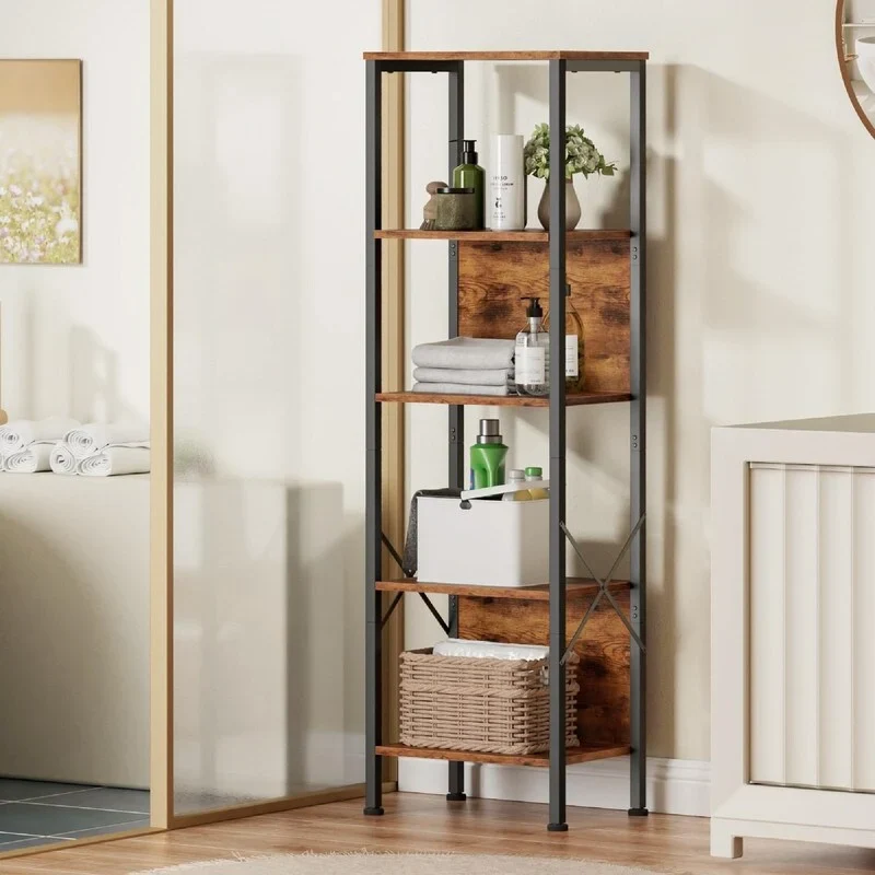 5 Tier Tall Bookshelf - 14.9D x 10.6W x 55.1H