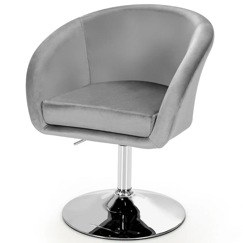 Height Adjustable Vanity Chair Modern Velvet Swivel Leisure Chair