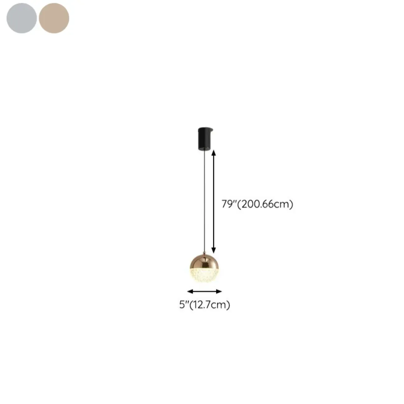 Modern Rose Gold Clear Globe Liftable Pendant Light