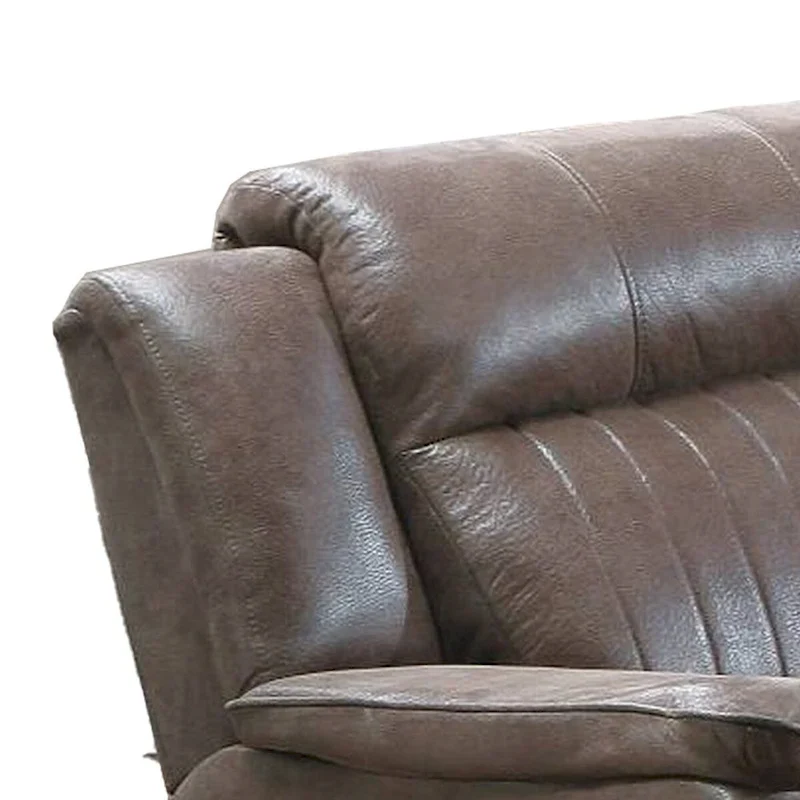 Fabric Manual Recliner Chair with Pillow Top Arms, Brown