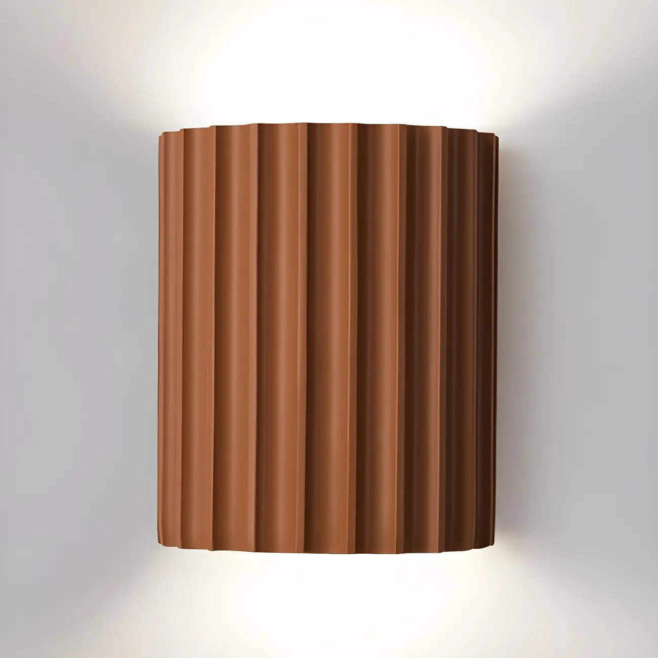 Modern Ribbed Half Cylinder Up Down Wall Sconce