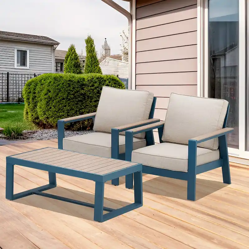 Zenova Aluminum Outdoor Sofa, Patio Sofa Sets, Patio Sectional Sofa Couch