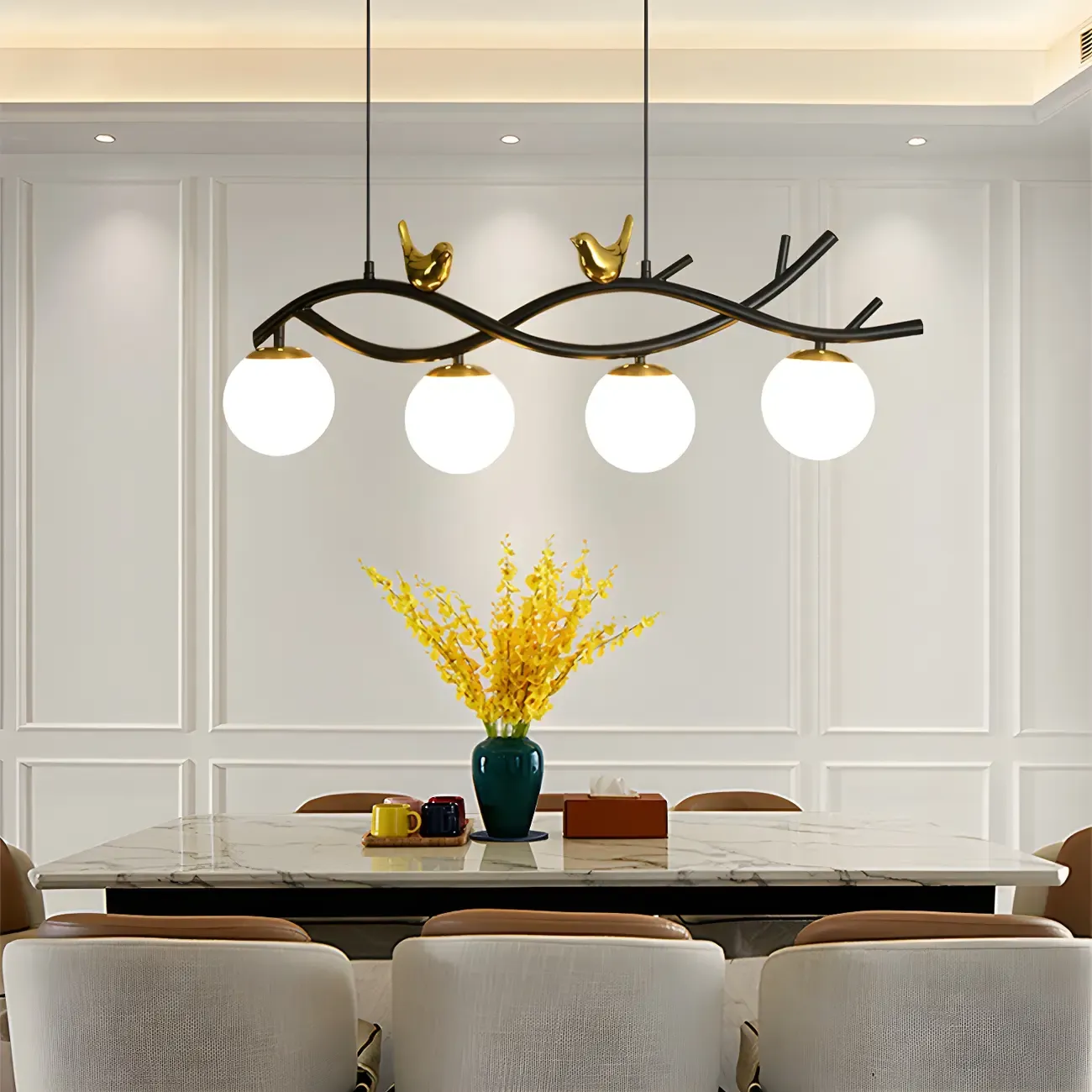 Industrial Black Globe 4-Light Kitchen Island Pendant Light