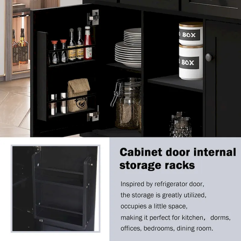 Kitchen Cart with Drop-Leaf Countertop