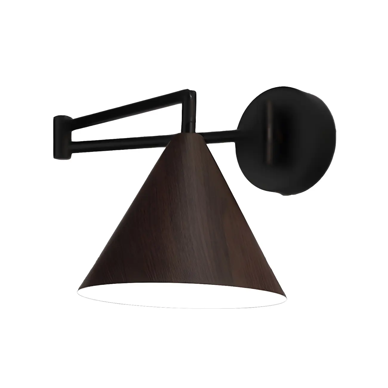 Modern Metal Black Cone Swing Arm Wall Light