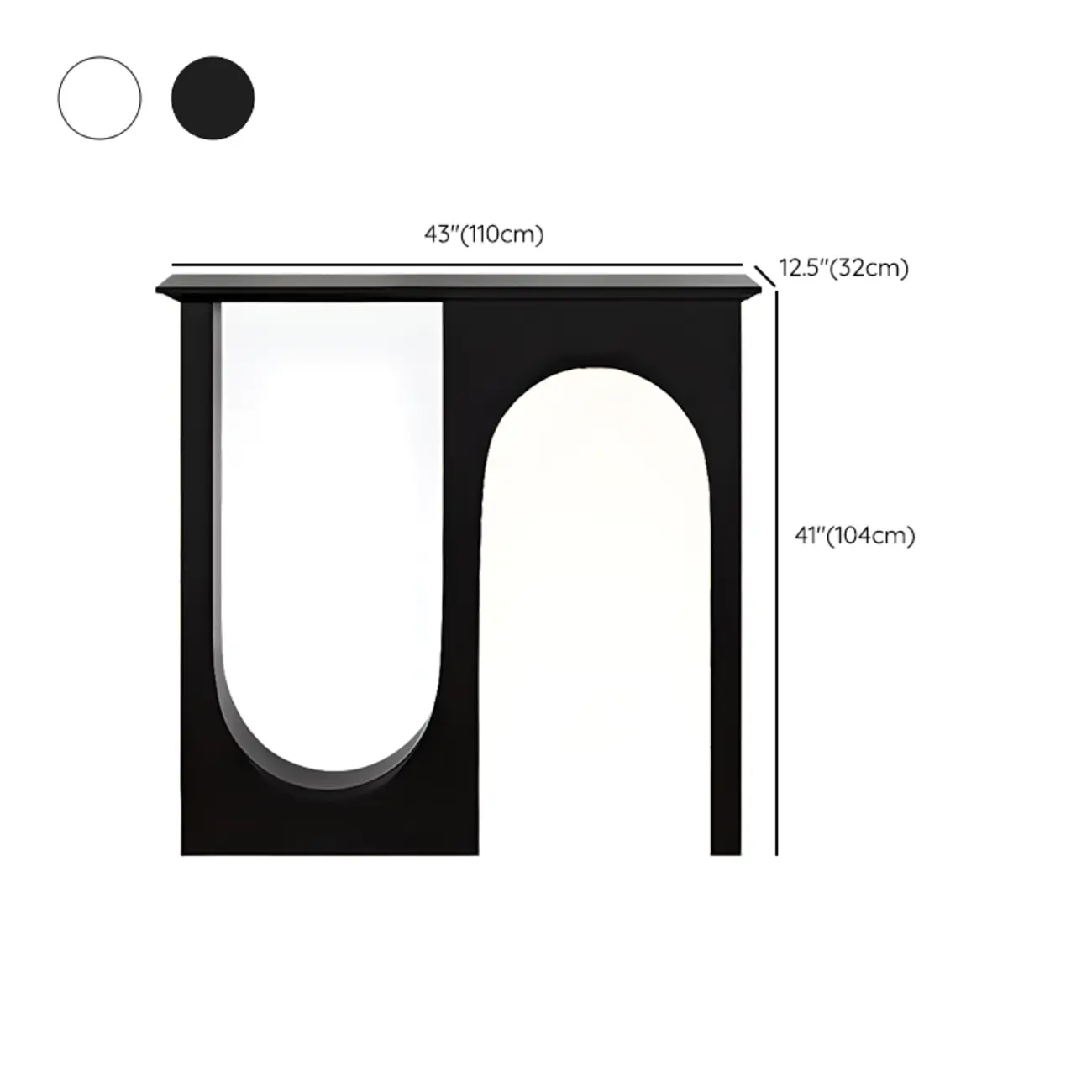 Modern Narrow Wooden Console Table with Arched Base