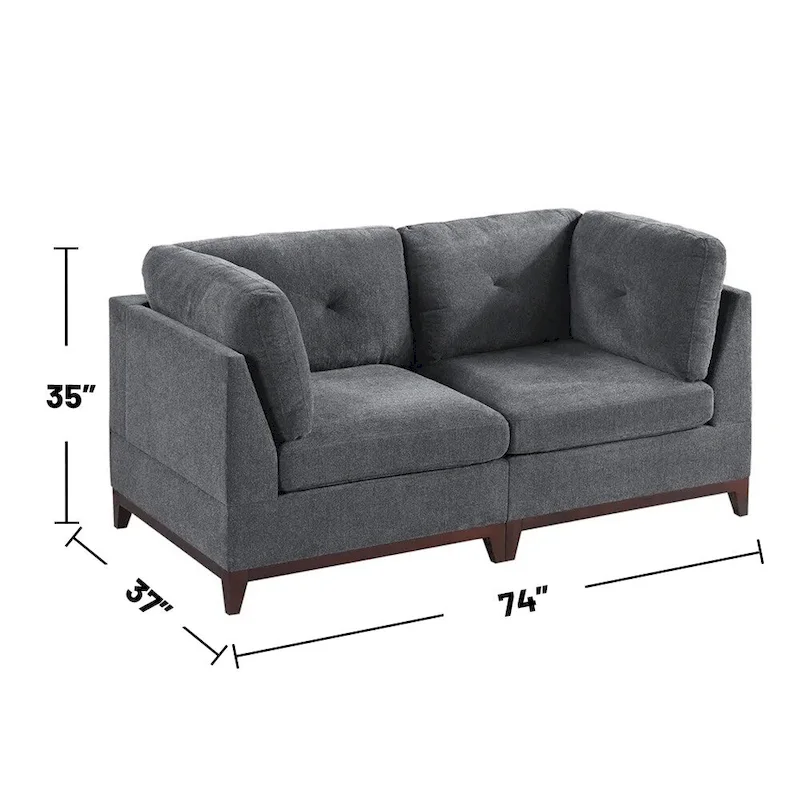 6 Piece Chenille Modular Sofa Set