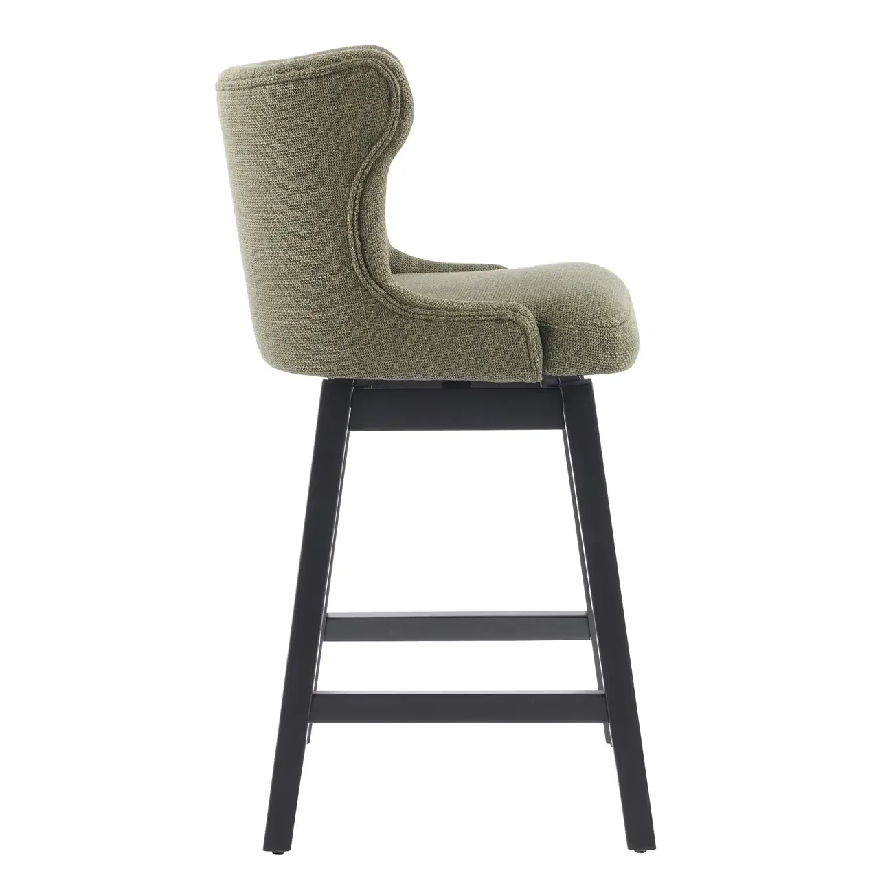 Set Of 2 Bar Height Mid-century Modern Upholstered Bar Stools