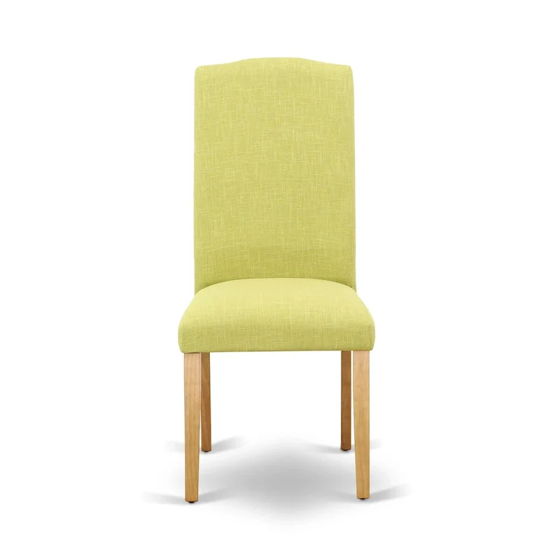 East West Furniture 3 Piece Dining Table Set- a Rectangle Kitchen Table and 2 Limelight Linen Fabric Upholstered Chairs, Oak