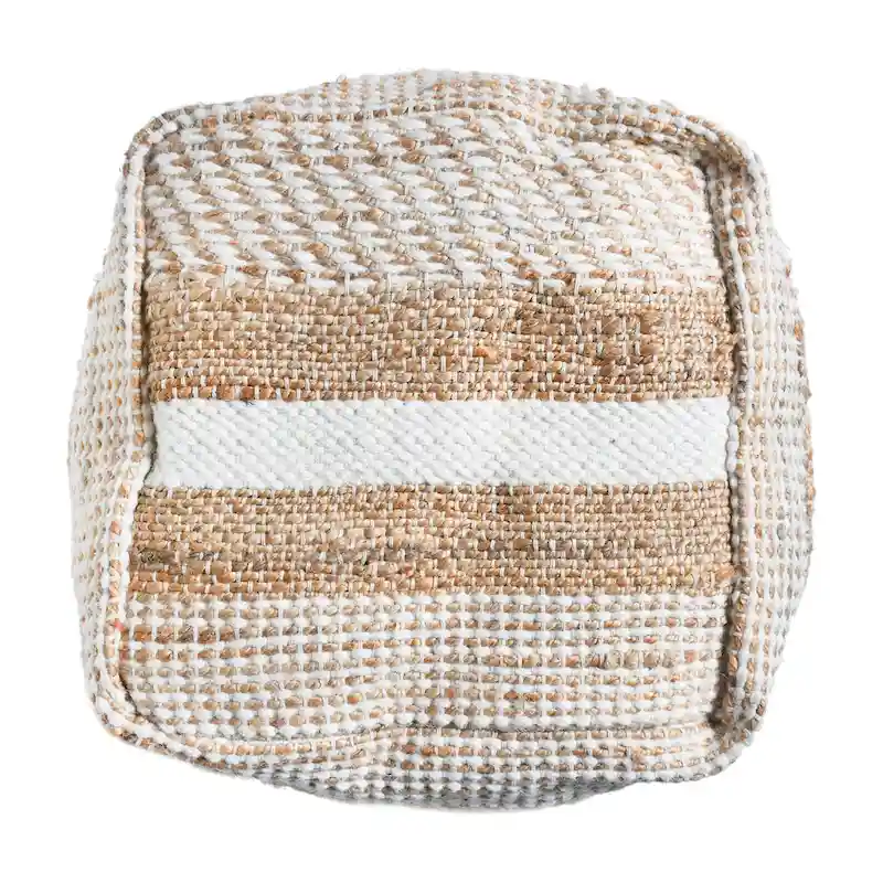 Caiman Handcrafted Boho Fabric Pouf by Christopher Knight Home