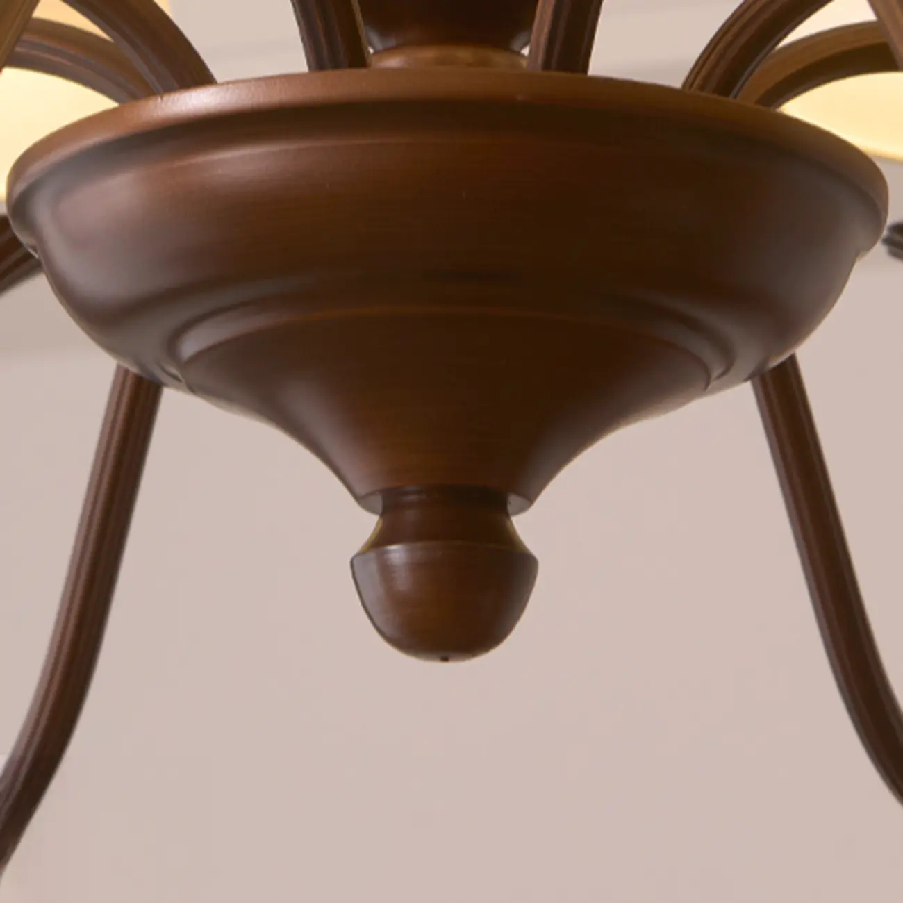 Traditional Brown Metal Fabric Barrel 8 Lights Chandelier