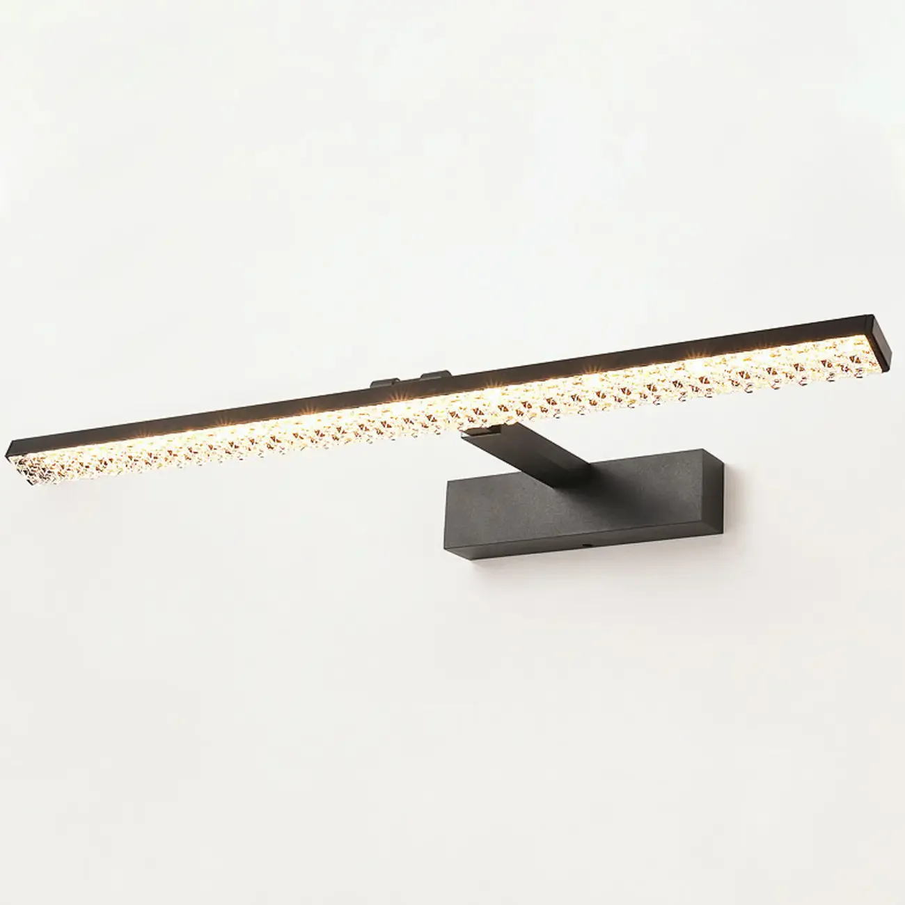 Elegant Black LED Vanity Light with Acrylic Shade for Bathroom