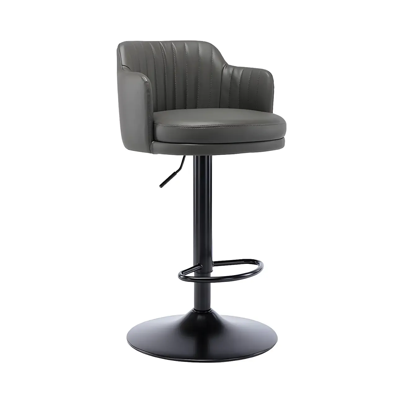 Modern Leather Armrests Swivel Adjustable Bar Stool