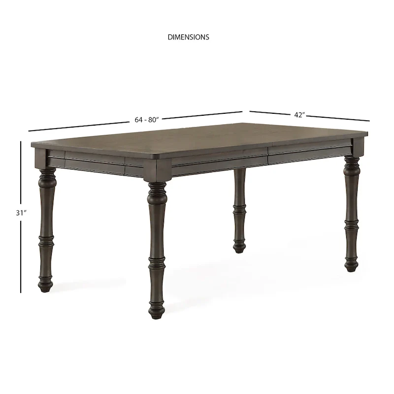 Steve Silver Lockwood 80-Inch Wooden Dining Table - Grey