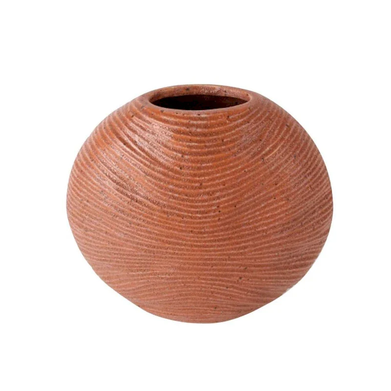 Terracotta Rustic Southwestern Round Vase