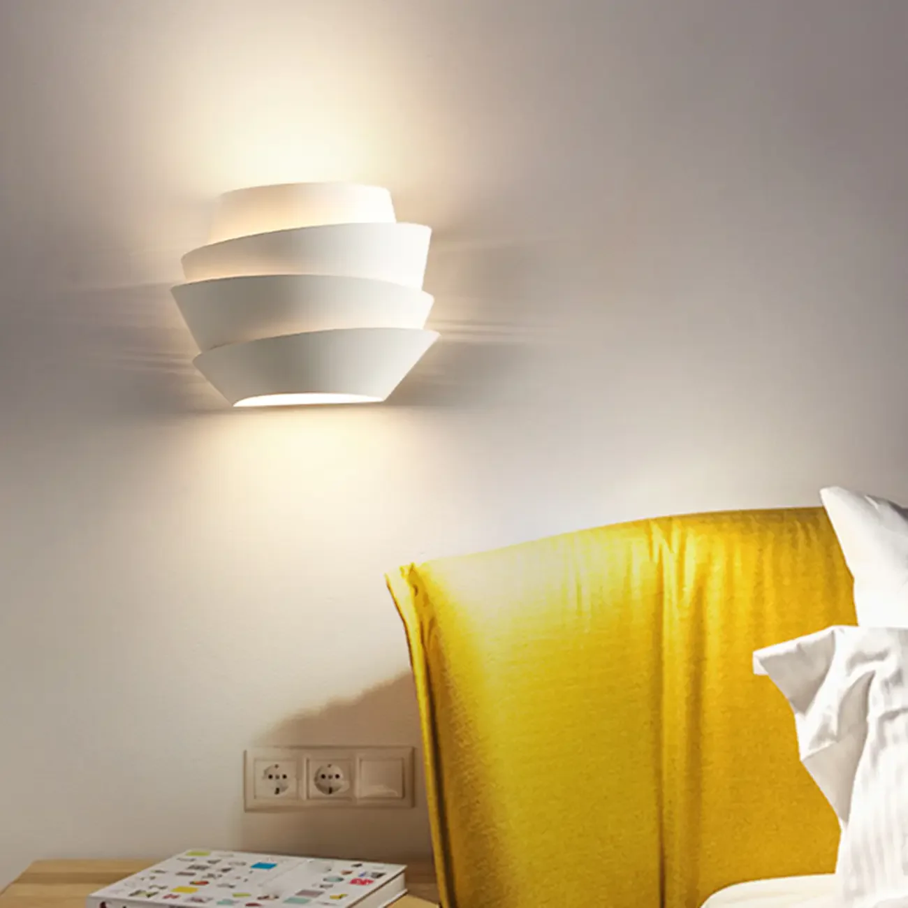 Inspired 2-Light Iron White Spiral Wall Sconce