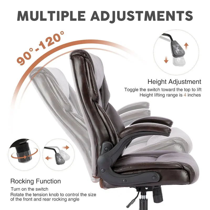Flip-Up Armrest Adjustable Ergonomic Home Office chair