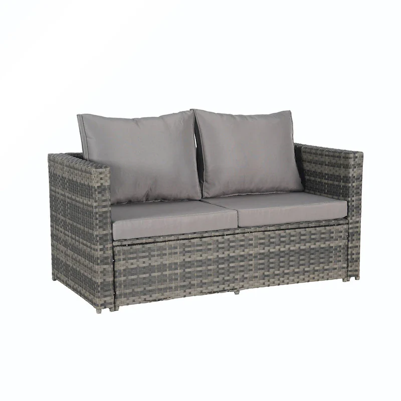 6PCS Rattan Convrtsation Set With Glass Table