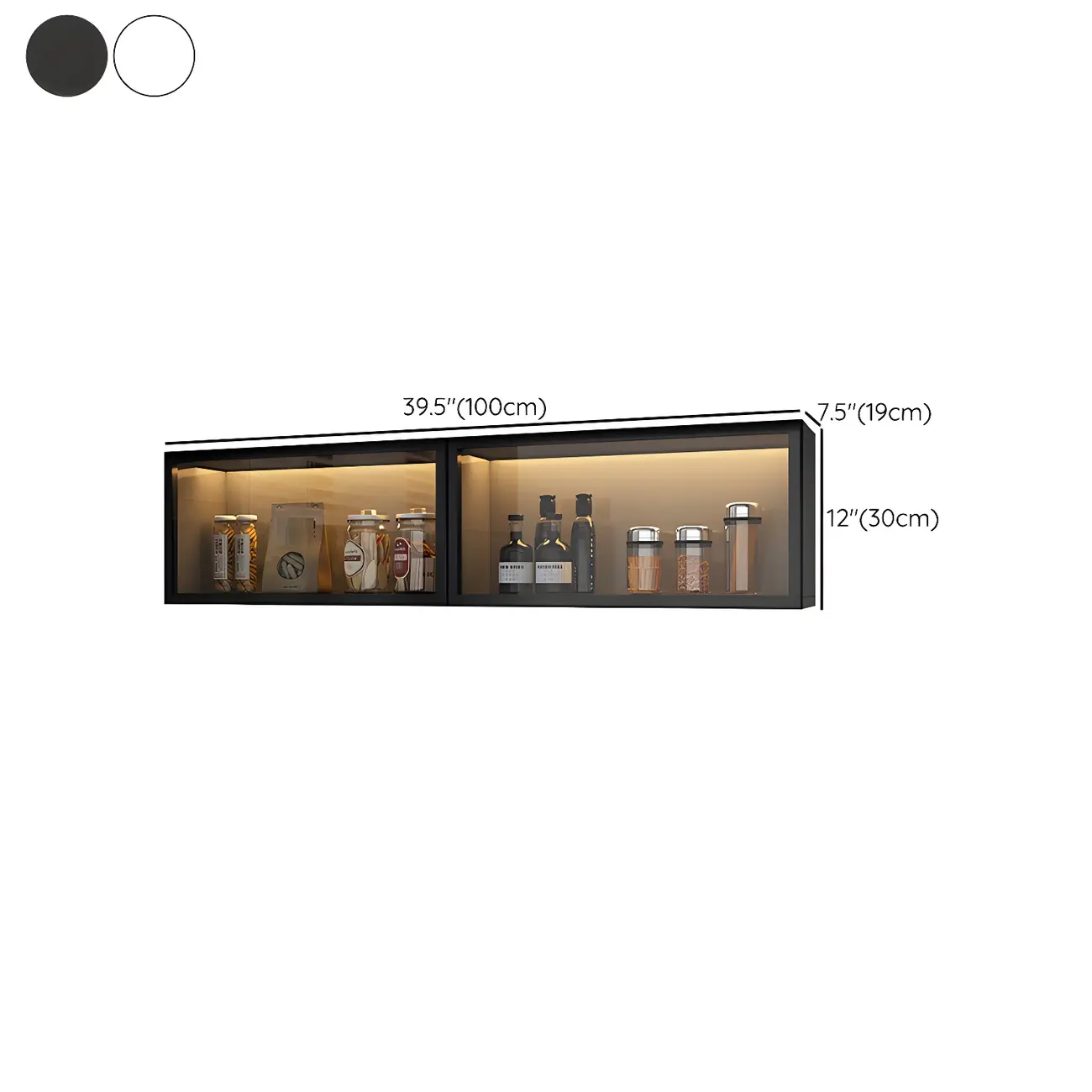 Kitchen Grey Wood Wall-Mounted China Cabinet