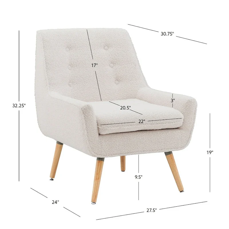 Arlo White Faux Sherpa Accent Chair