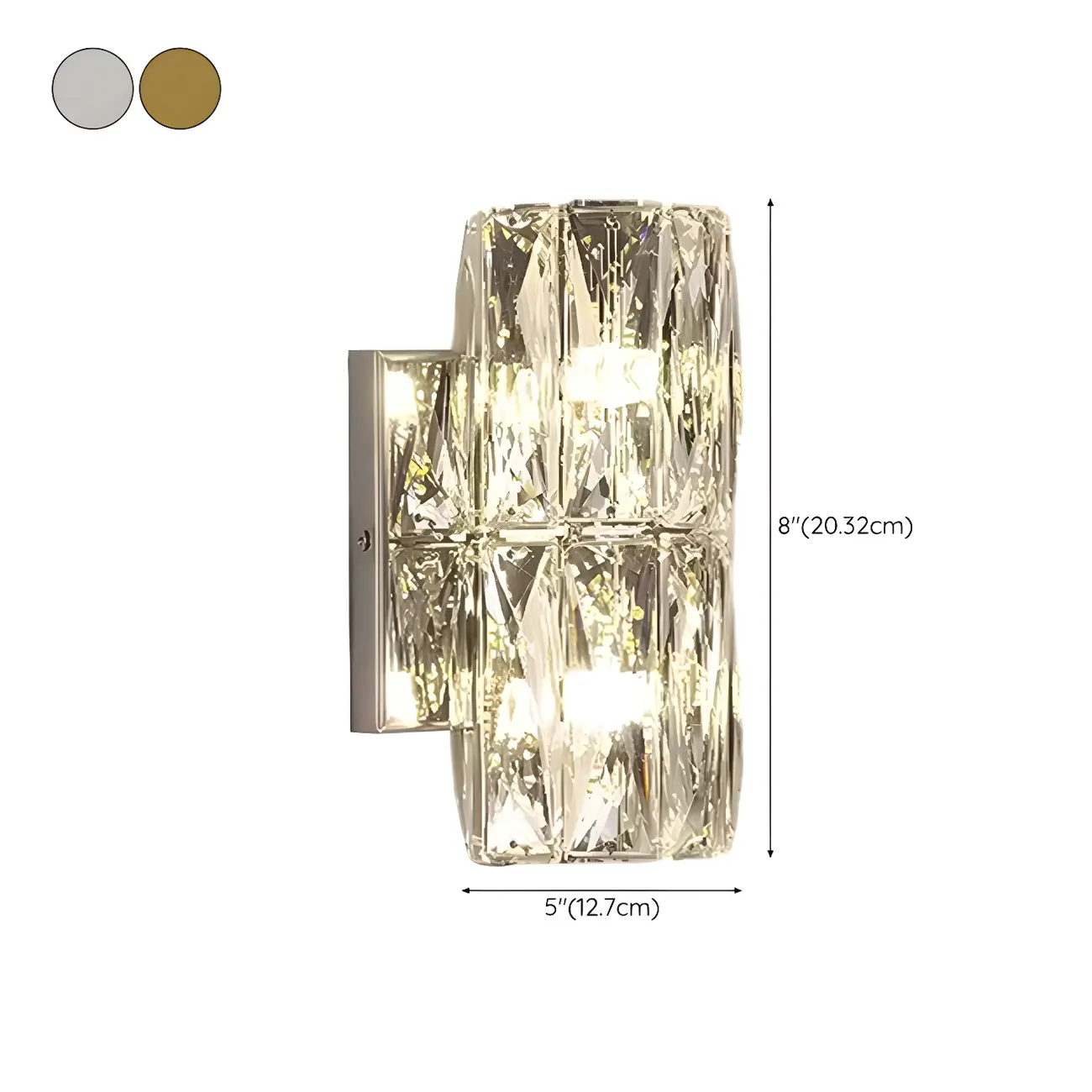 Modern 4-Light Chrome Crystal Cylinder Wall Sconce Light Fixture