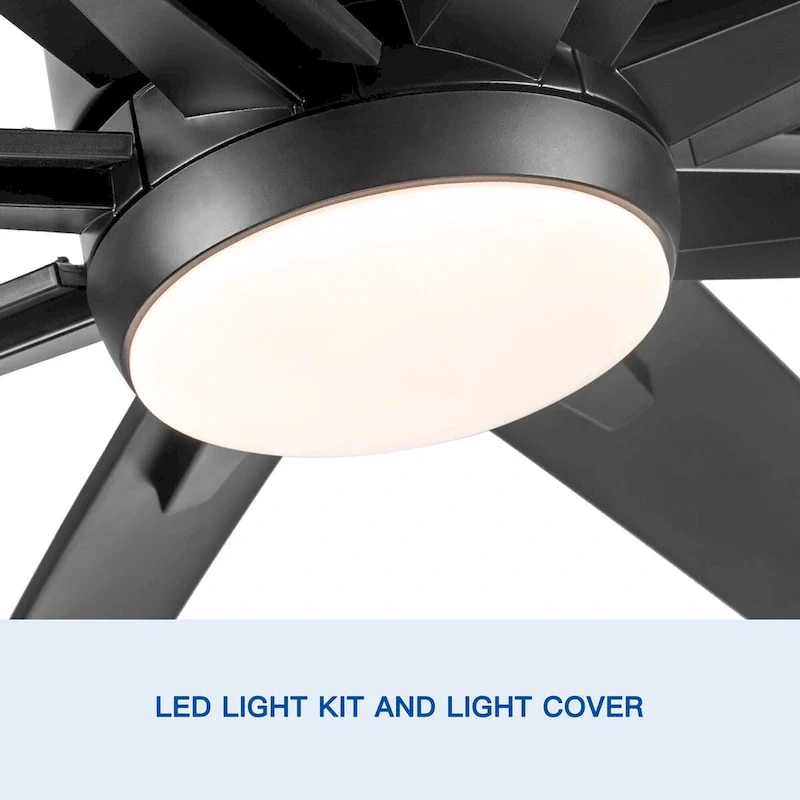 72  Integrated LED Light Ceiling Fan with Black ABS Blade