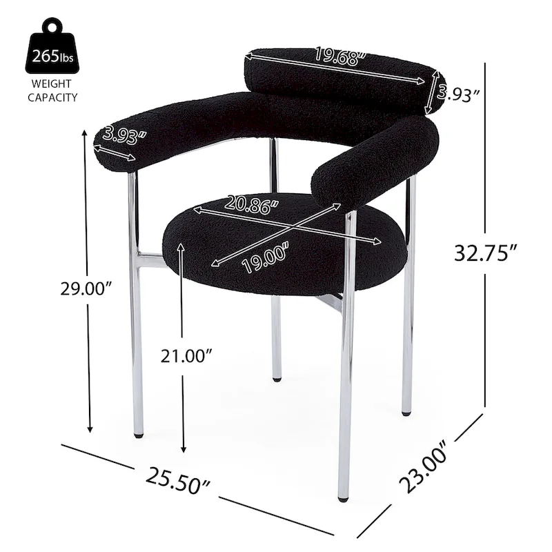 Naci Modern Fabric Arm Dining Chairs with Metal legs by Christopher Knight Home