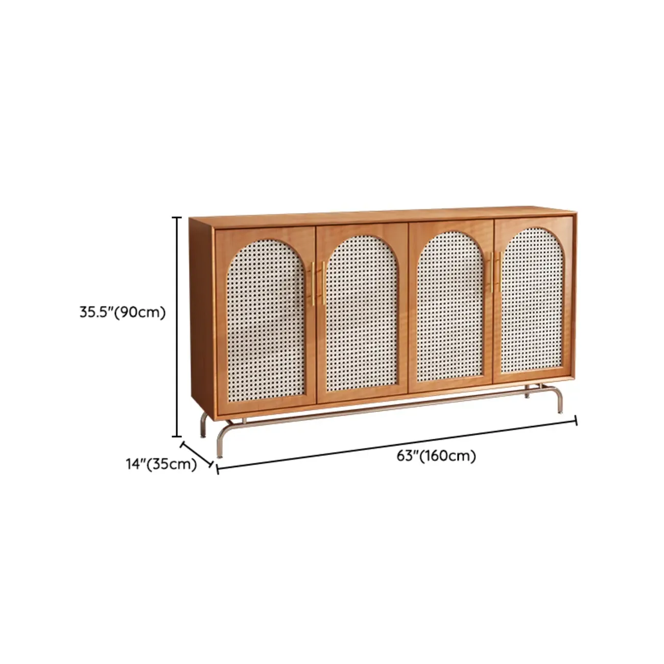 Tropical Pine Wood Accent Cabinet in Rectangular Shape