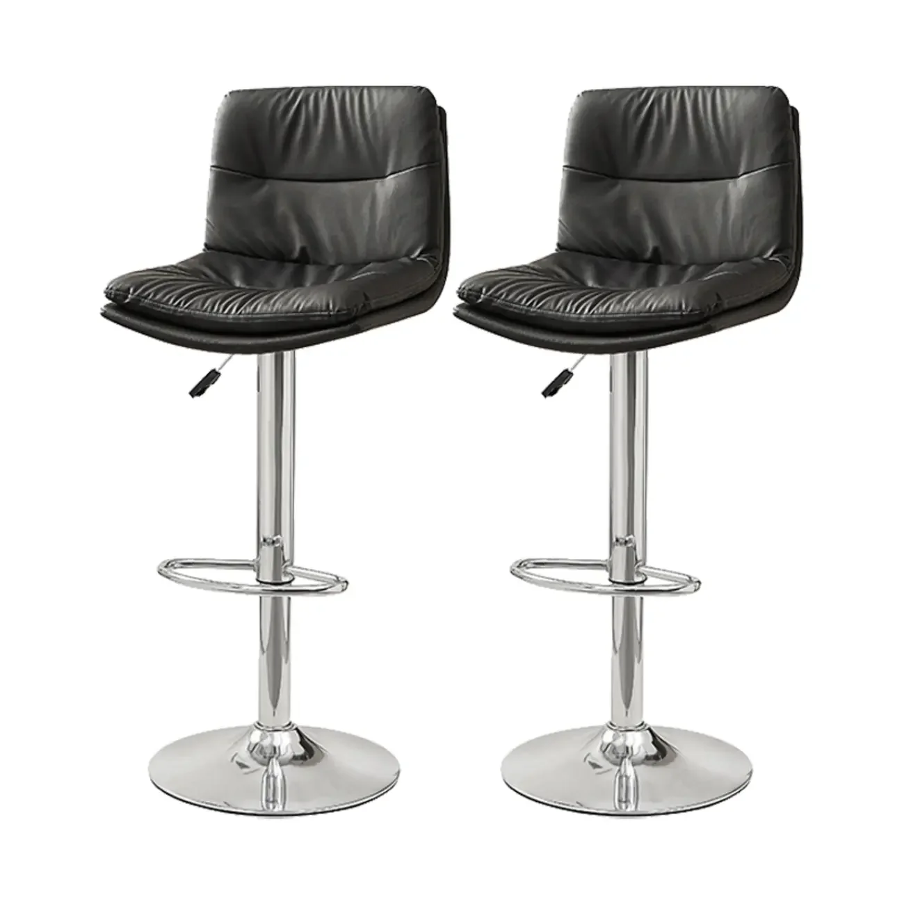 Modern Leather Saddle Swivel Adjustable Bar Stool