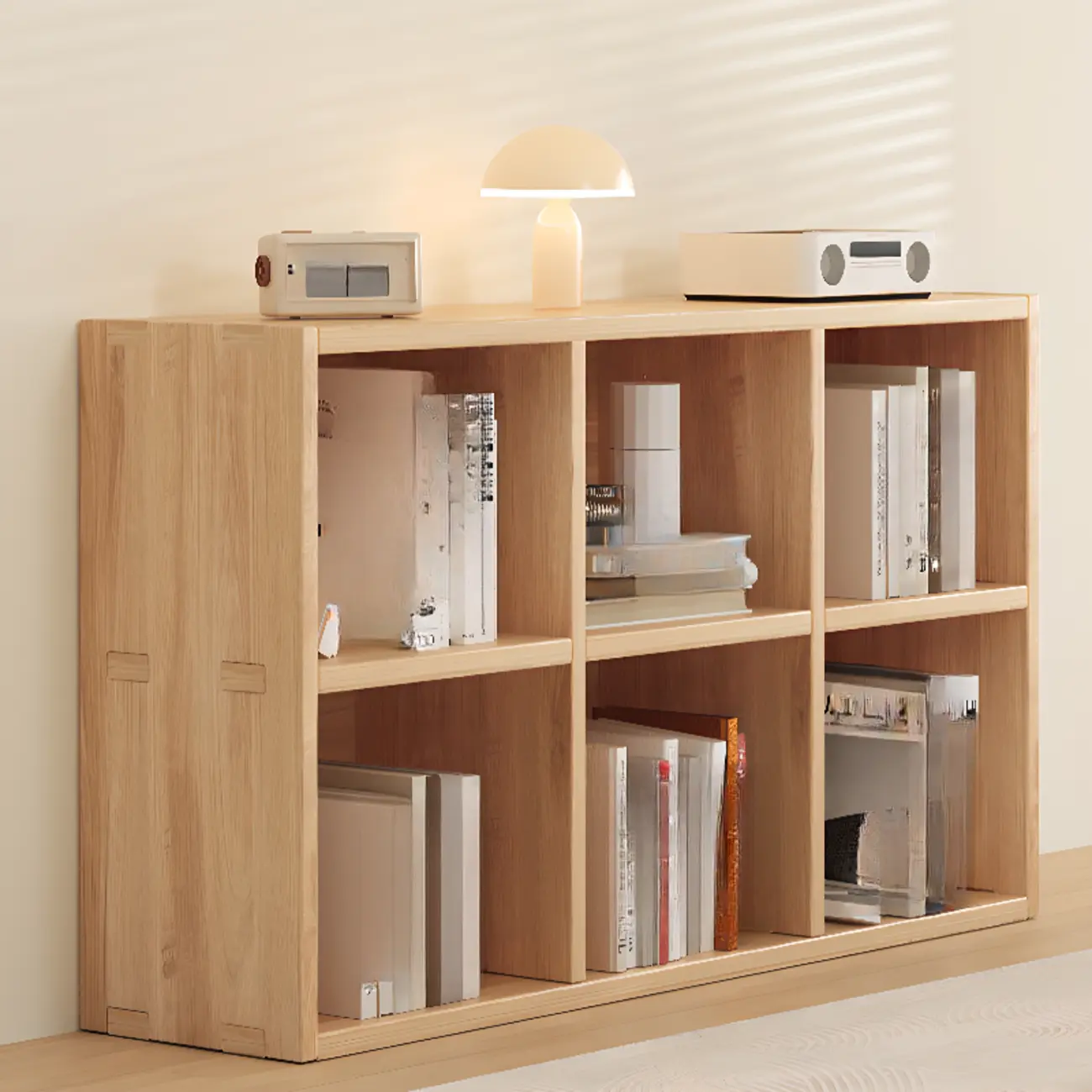 Modern Modular Rectangular Lateral Pine Wood Bookcase