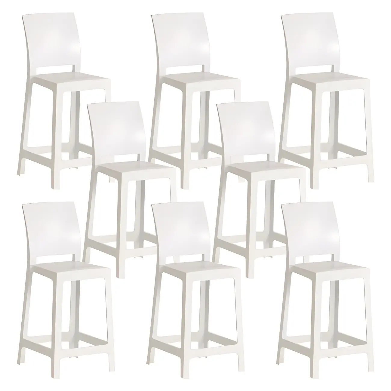 Modern Acrylic Smooth Elegant Circular Backrest Bar Stool