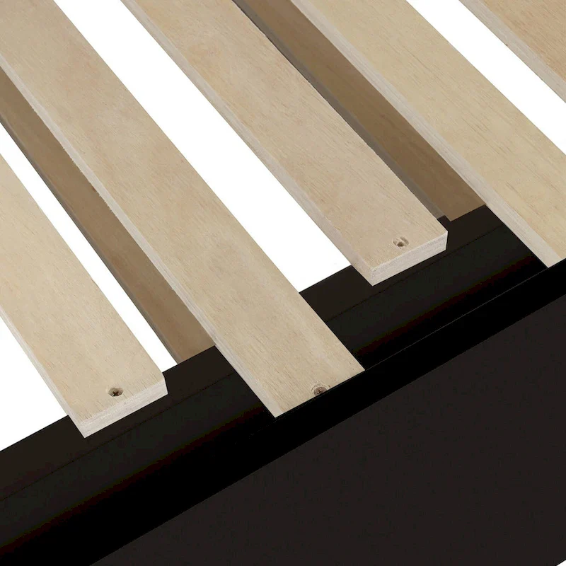 Black Extendable Twin Pine Daybed with Trundle - Sturdy Frame and Slat Kit Included