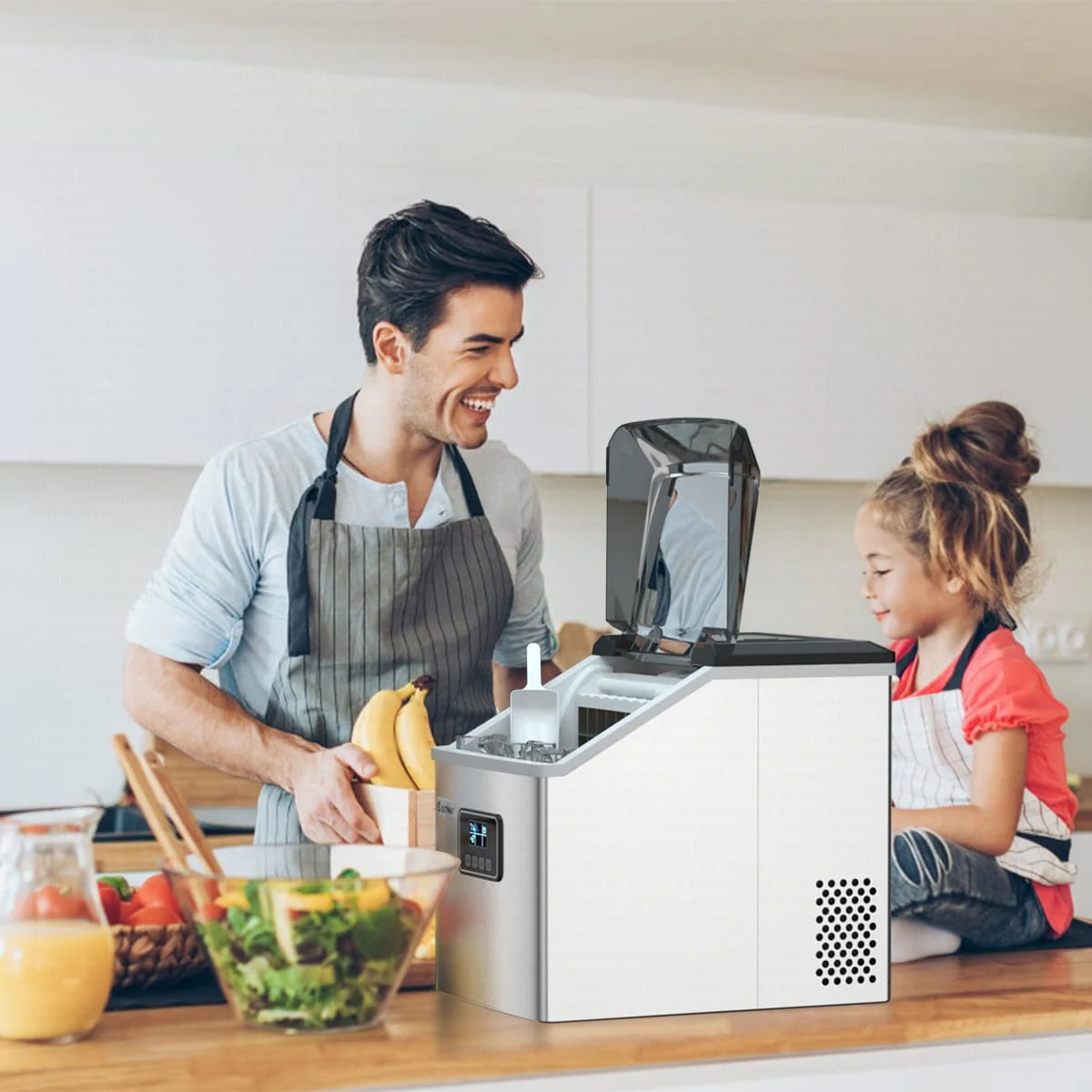 Costway Stainless Steel Ice Maker Machine Countertop 48Lbs/24H