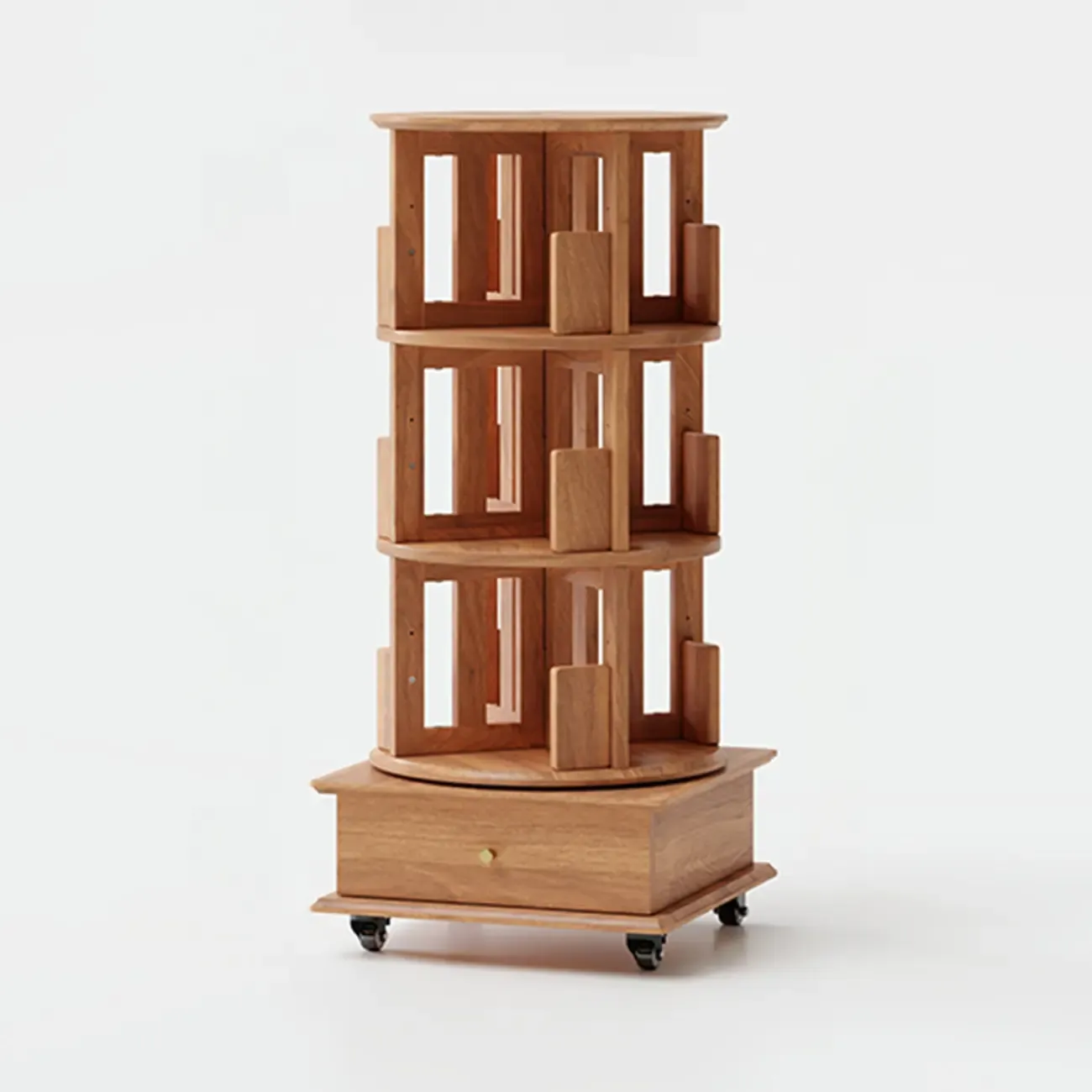Wooden Vertical Narrow Rotating Bookcase