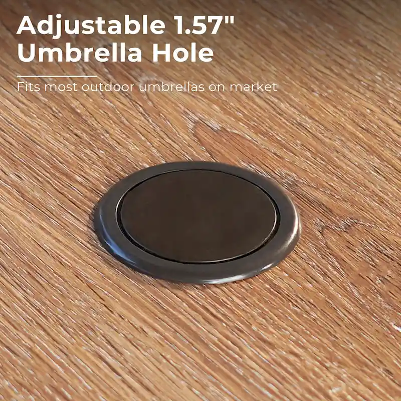 MAISON ARTS 5-piece Faux Wood Table and Metal Stackable Chairs Patio Set - 5-Pieces Sets