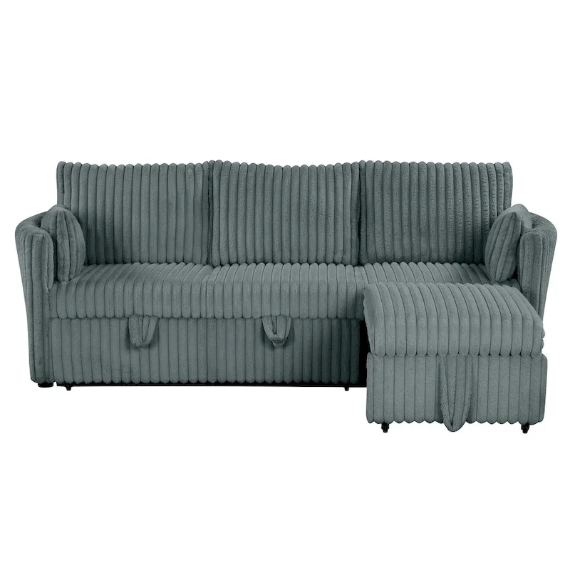 Modern Fabric Sleeper Sectional with USB and 2 pillows