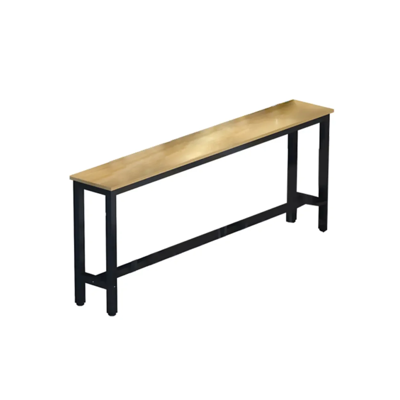 Simple White Rectangular Wood Bar Table With Footrest